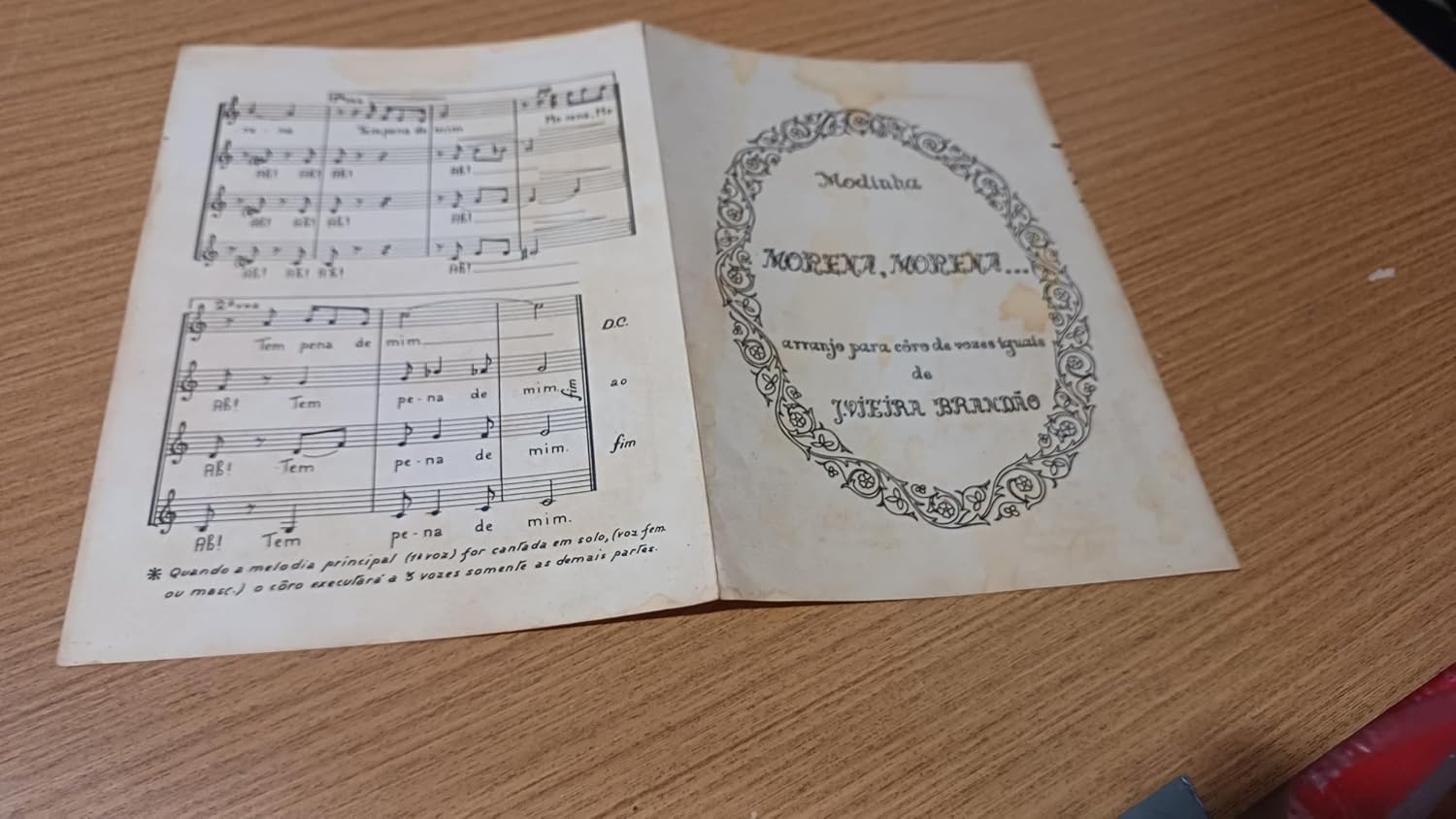 capítulo por capítulo baixar Partitura Morena Morena - Arranjo Para Vozes Iguais de J. Pereira Brandão