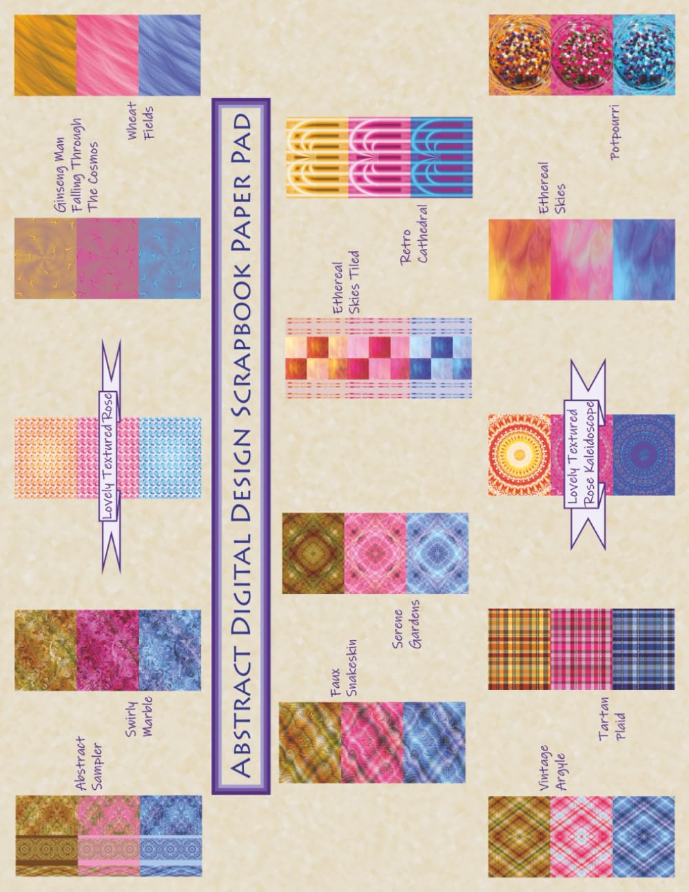 Abstract Digital Design Scrapbook Paper Pad: Volume 1 - 42 Unique Bright & Bold Designs, Double-Sided Sheets baixar o livro de graça