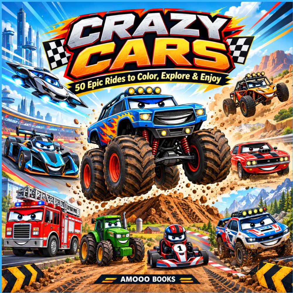 CRAZY CARS: 50 Epic Rides for Kids & Boys to Color, Explore & Enjoy baixar o livro de graça
