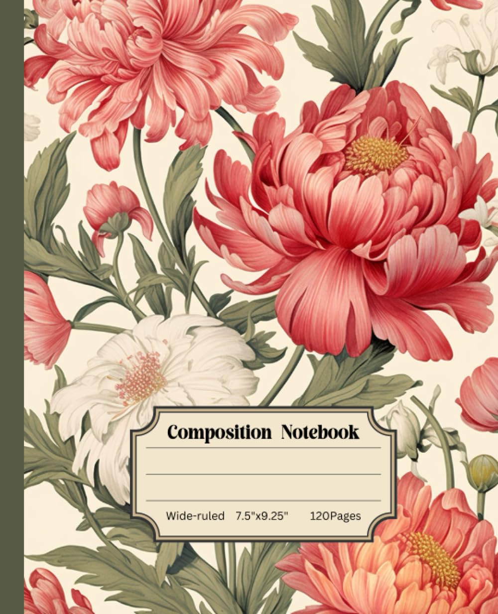 Peonies Composition Notebook Wide Ruled:: Aesthetic Journal for School, College Students, Home and Office baixar livro de graça