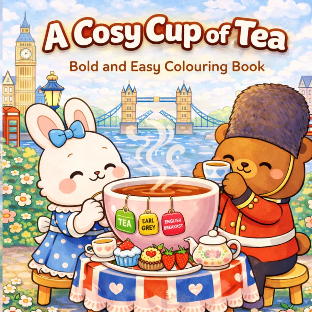 A Cosy Cup of Tea: A Bold and Easy Coloring Book for Adults Featuring Cute London-Themed Designs for Relaxation and Stress Relief baixar o livro de graça
