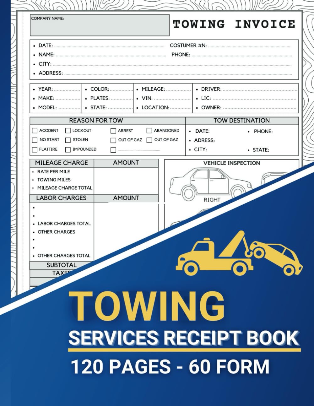 ler totalmente Towing Services Receipt Book: Towing Invoice Log Book for Vehicle Recovery, Roadside Assistance & Auto Transport | Business Forms for Tow Truck Drivers