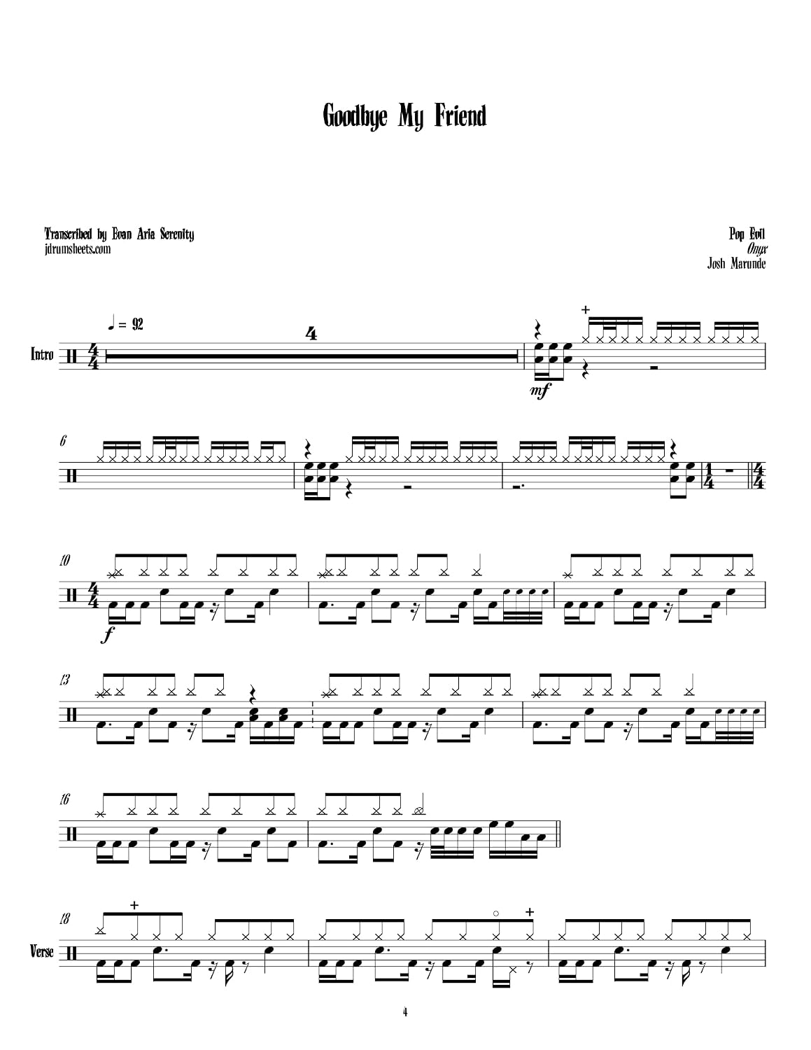 capítulo por capítulo baixar Pop Evil - Goodbye My Friend: Drum Sheet Music (JDS: Pop Evil Drum Sheet Music) (English Edition)