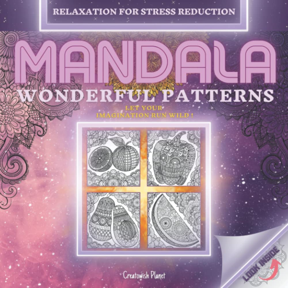 ler totalmente Mandala Wonderful Patterns: 8.5'' x 8.5'' size | Magnificent Mandala | Veggies and Fruits Coloring Book | Relaxation For Stress Reduction | Advanced Coloring Pages