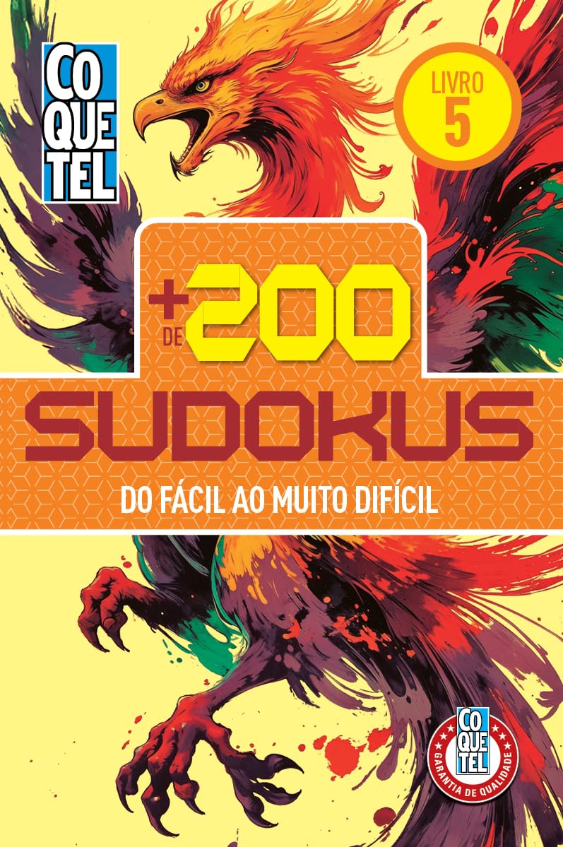Livro Coquetel + de 200 Sudokus: Do fácil ao muito difícil: 5