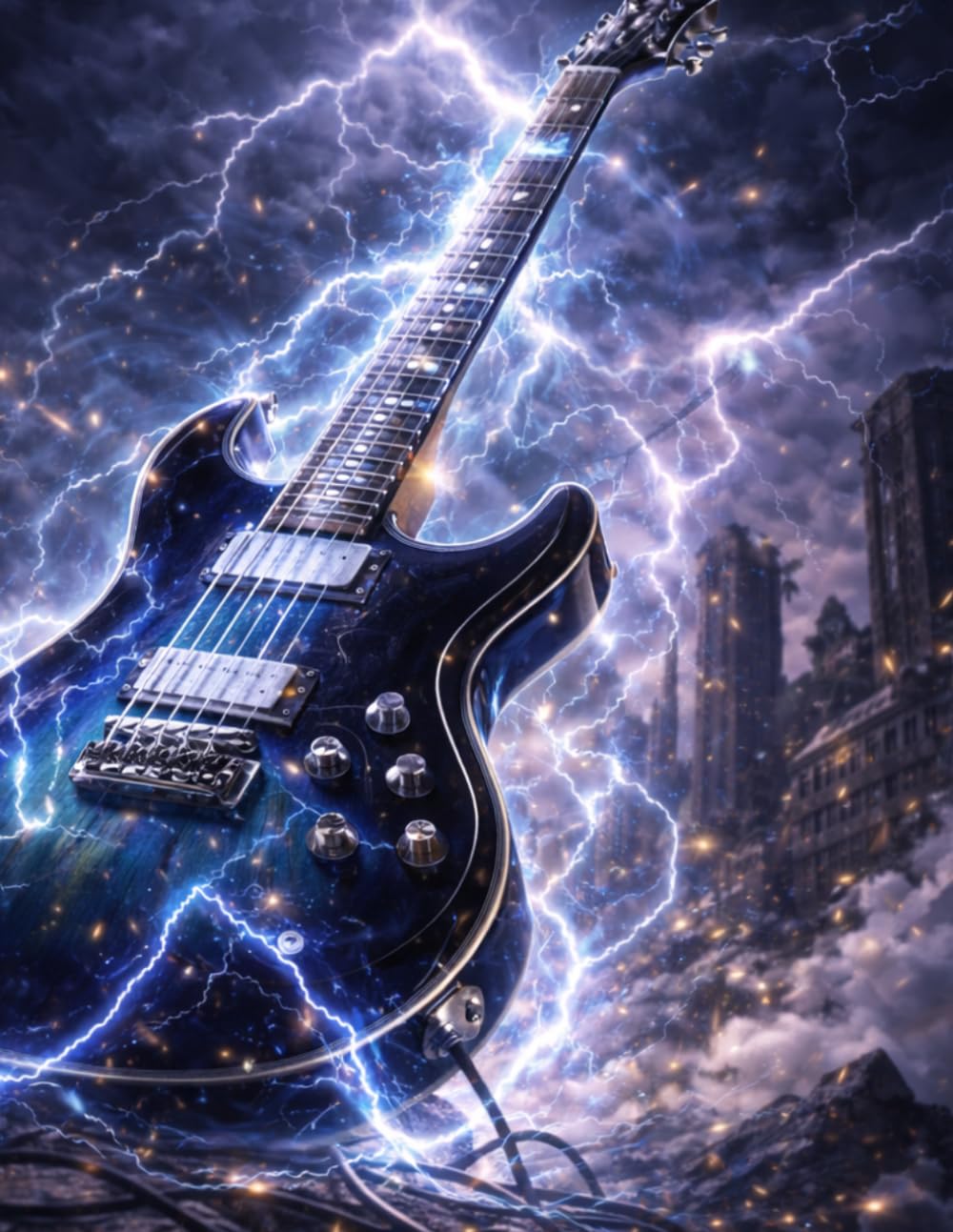 Sheet Music Book – Electric Guitar in a Lightning Storm: Blank Manuscript Paper with 12 Staves Per Page for Composition, Songwriting, Lessons,... and Creative Ideas | 100 Pages | 8.5 x 11 baixar o livro de graça