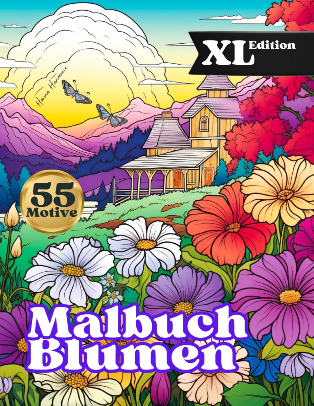 Verzauberte Zuflucht Blumen: Perfektes Geschenk für Oma, Opa, Mama und Papa - Blumen Malbuch für Erwachsene: 55 große Motive von Rosen, Tulpen, Gärten... Stressabbau und Kreativität (German Edition) baixar livro de graça