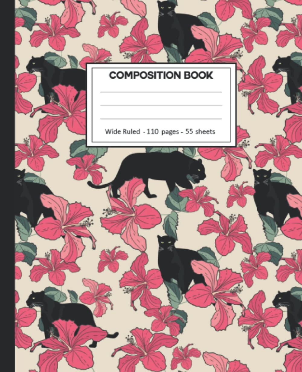 ler totalmente Composition Notebook: College Ruled: 110+ Lined Pages Writing Journal: Black panther on White.