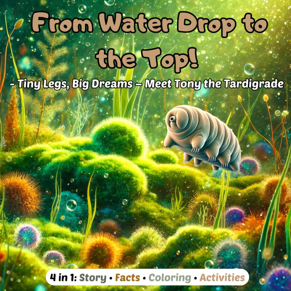 ler totalmente From Water Drop to the Top! -Tiny Legs, Big Dreams – Meet Tony the Tardigrade: 4 in 1: Story, Facts, Coloring, Activities for Kids