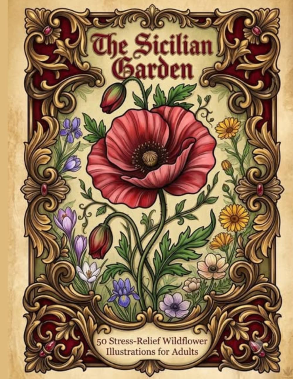 The Sicilian Garden: 50 Stress-Relief Wildflowers illustrations for Adults baixar livro de graça