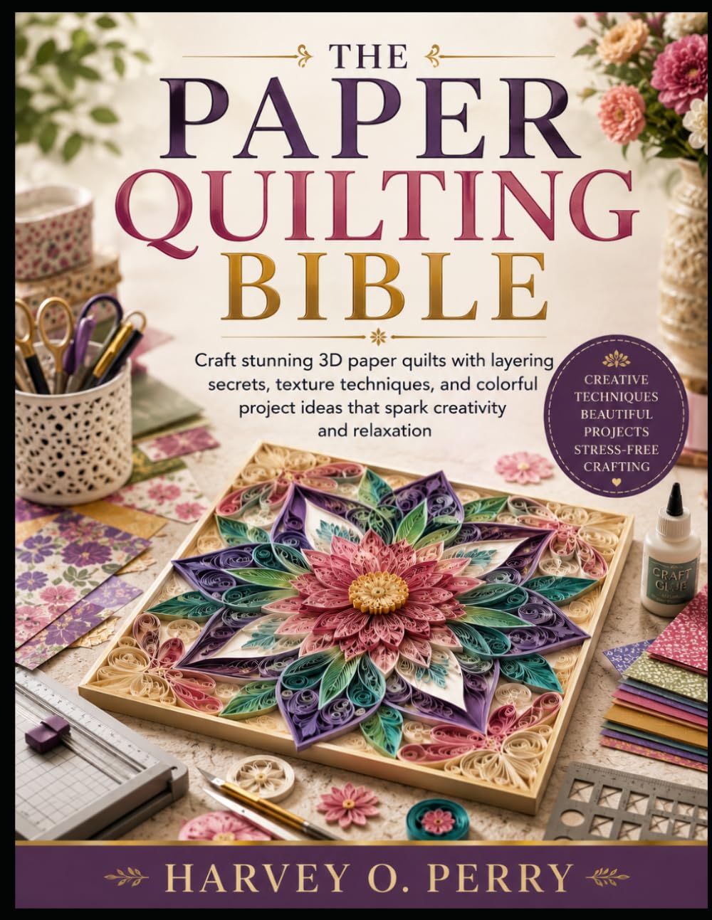 ler totalmente The Paper Quilting Bible: Craft stunning 3D paper quilts with layering secrets, texture techniques, and colorful project ideas that spark creativity and relaxation