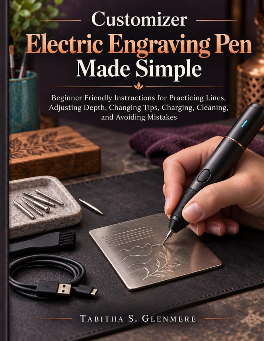 ler totalmente Customizer Electric Engraving Pen Made Simple: Beginner Friendly Instructions for Practicing Lines, Adjusting Depth, Changing Tips, Charging, Cleaning, and Avoiding Mistakes