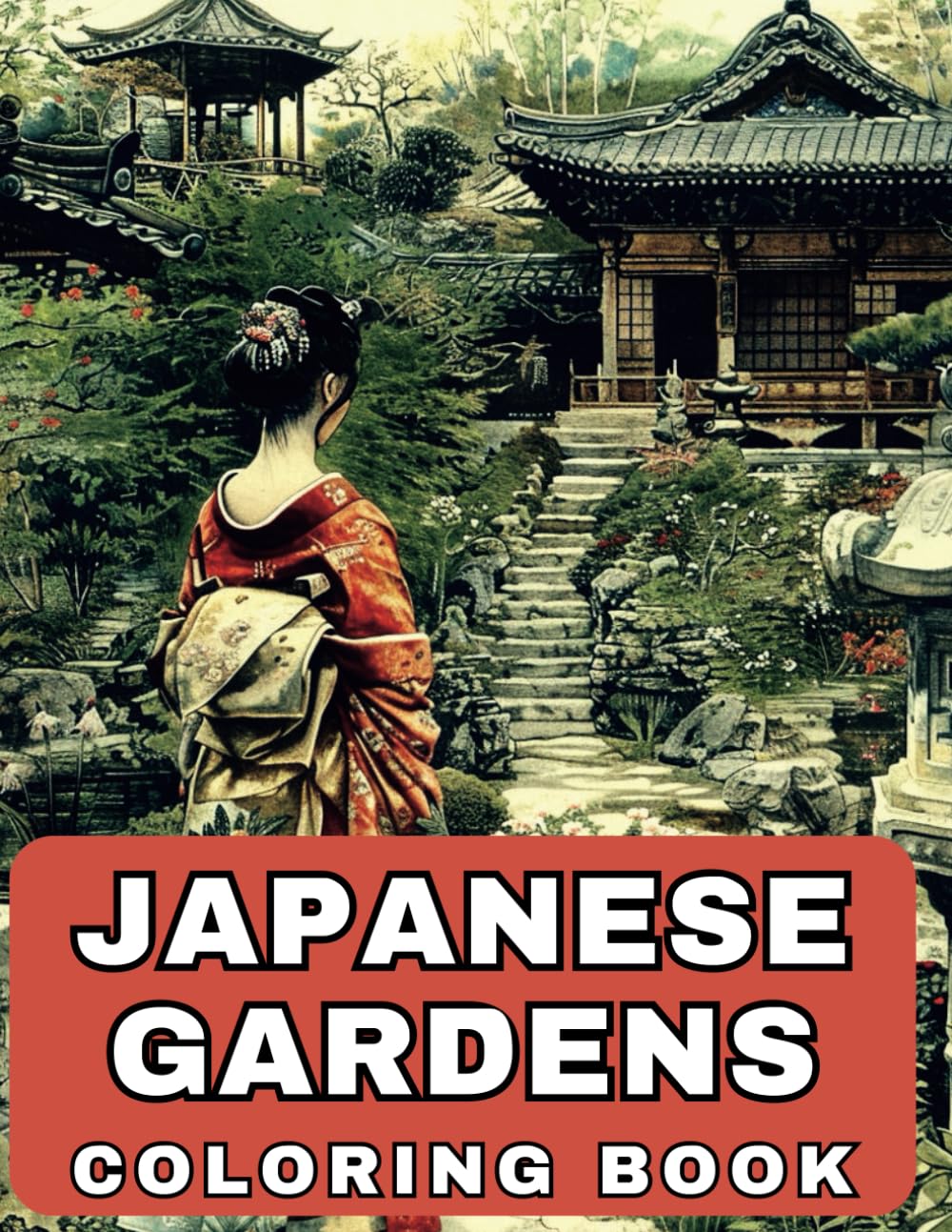 ler totalmente Japanese gardens coloring book: for adults for relaxation and a nice time