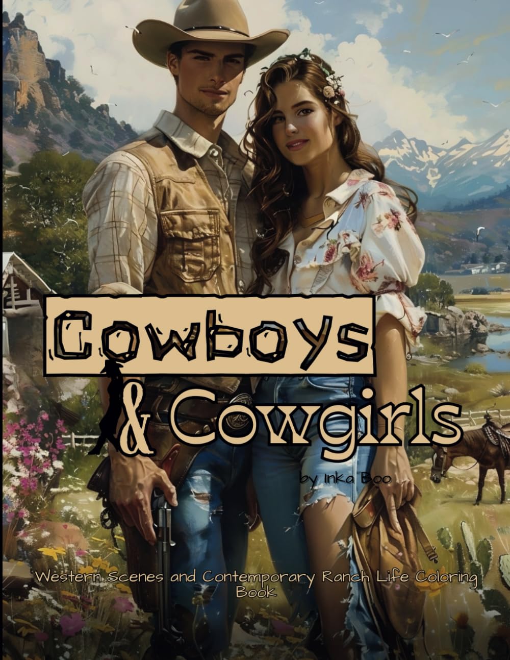 Cowboys and Cowgirls: Western Scenes and Contemporary Ranch Life Coloring Book baixar o livro de graça