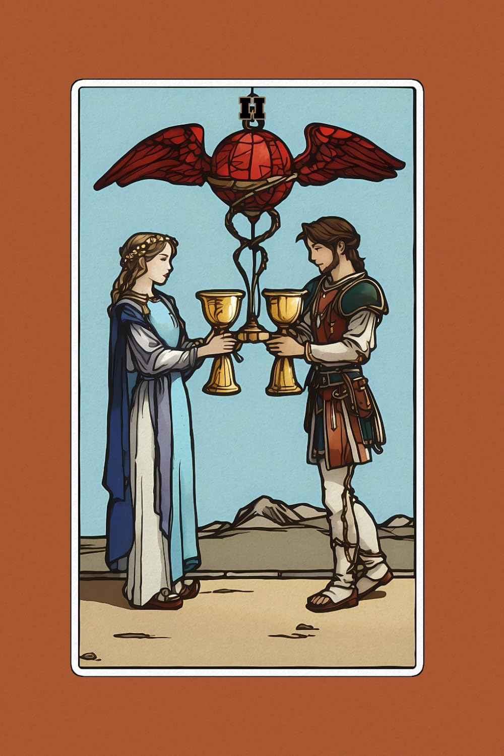 Two of Cups - Tarot Card Notebook - Card No.42 (Color Ed.): A5 Ruled Lined Tarot Journal Diary Sketchbook Notebook - Two of Cups (Partnerships and Unity) baixar livro de graça
