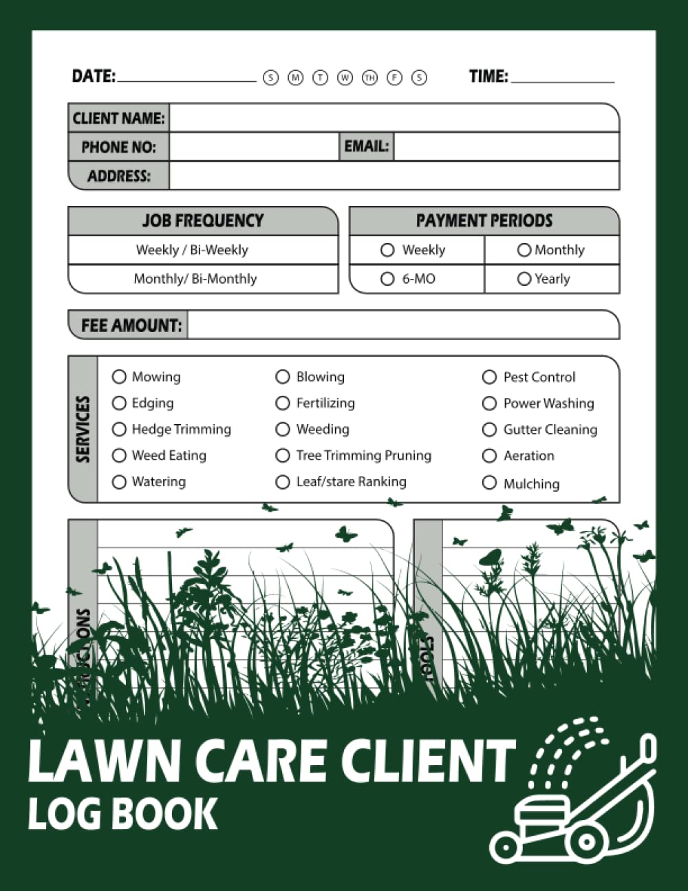 ler totalmente Lawn care client Log book: Lawn Mowing and Landscape Appointment Logbook | Track And Record Your Client's Information Easily