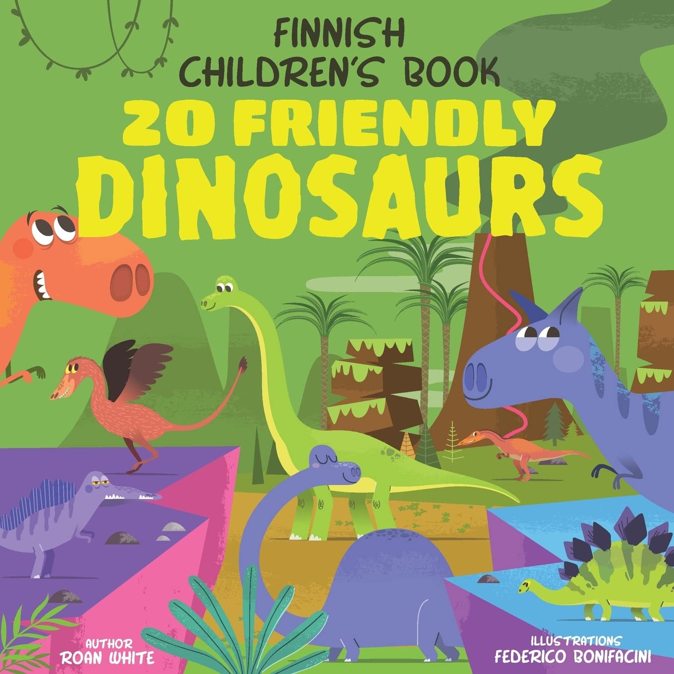 Finnish Children's Book: 20 Friendly Dinosaurs