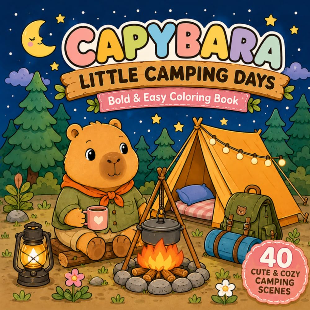 capítulo por capítulo baixar CAPYBARA LITTLE CAMPING DAYS: Bold & Easy Coloring Book