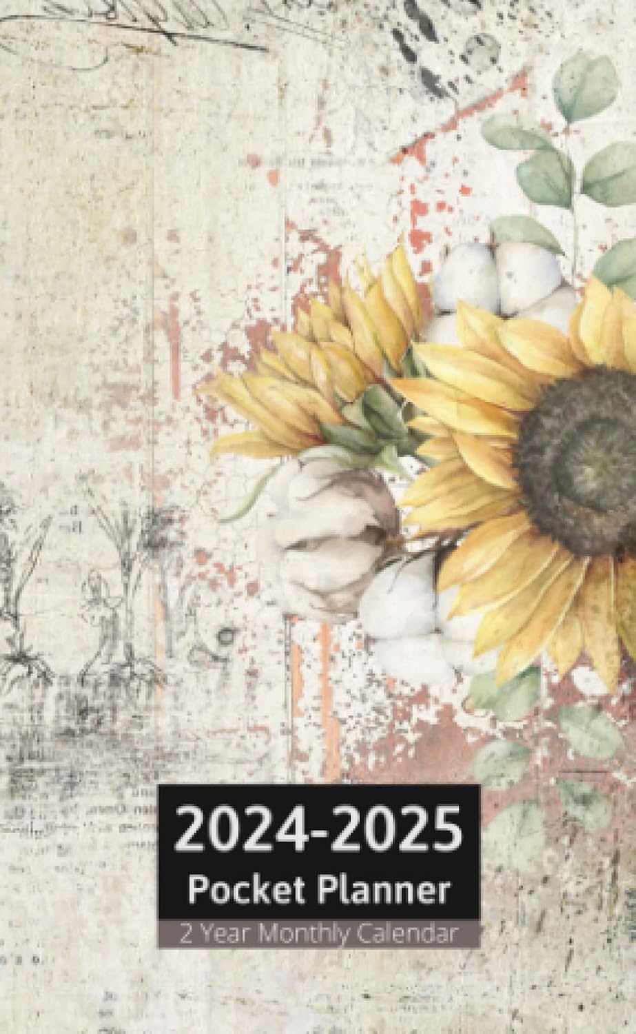 2024-2025 Pocket Planner: 2 Year Monthly Calendar, Small 24 Month Planner & Organizer for Purse, Password Log, Notes and More, Vintage Sunflowers baixar livro de graça