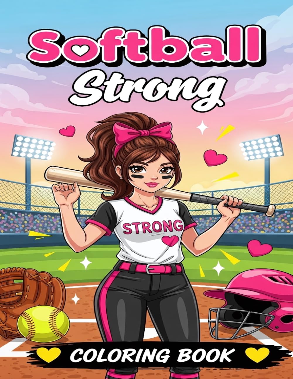Softball Strong: A Bold and Easy Softball Coloring Book for Girls Featuring Empowering Action Illustrations to Build Confidence in Young Athletes baixar o livro de graça