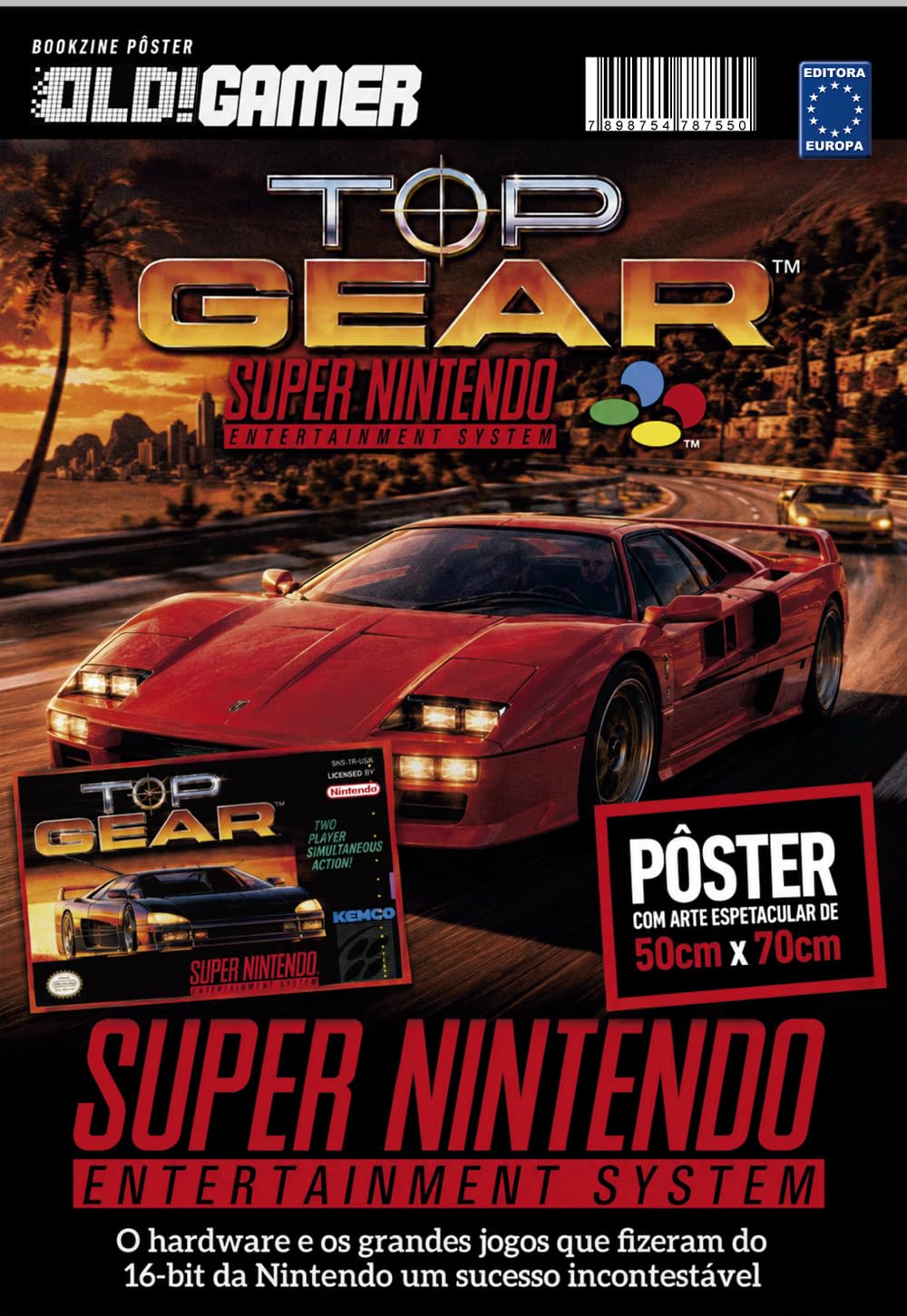 ler totalmente Top Gear - Super Nintendo (Versão lisa, sem dobras, enviada em tubo protetor) - Superpôster OLD!Gamer