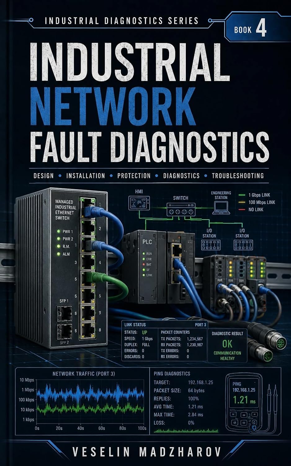 ler totalmente INDUSTRIAL NETWORK FAULT DIAGNOSTICS: PROFINET, EtherNet/IP, Modbus TCP, PROFIBUS and Industrial Ethernet Troubleshooting (Industrial Diagnostics Series Book 4) (English Edition)