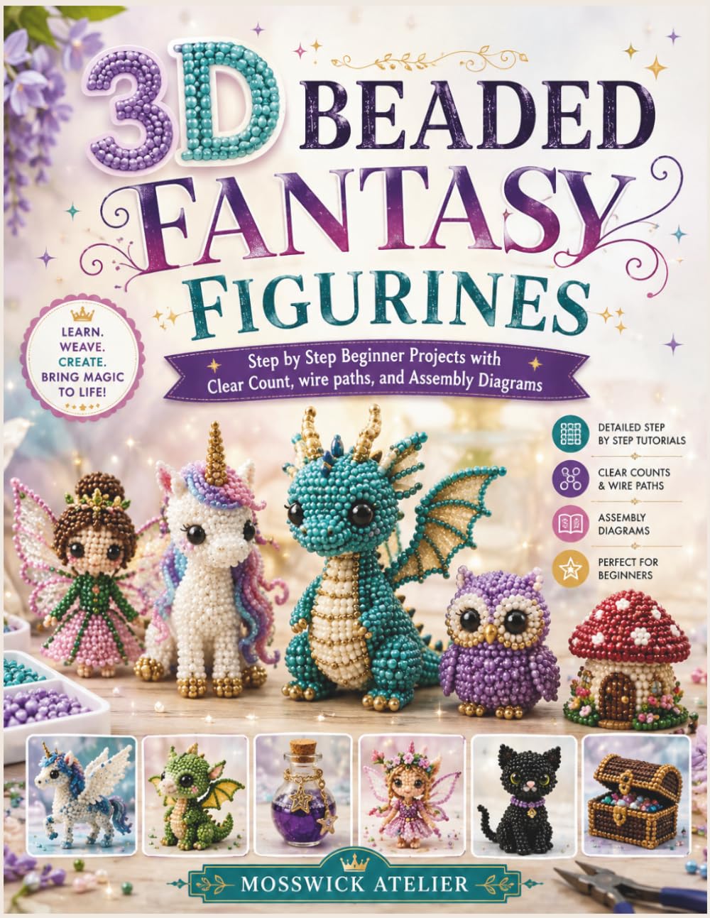 3D BEADED FANTASY FIGURINES: Step by Step Beginner Projects with Clear Count, wire paths, and Assembly Diagrams baixar o livro de graça