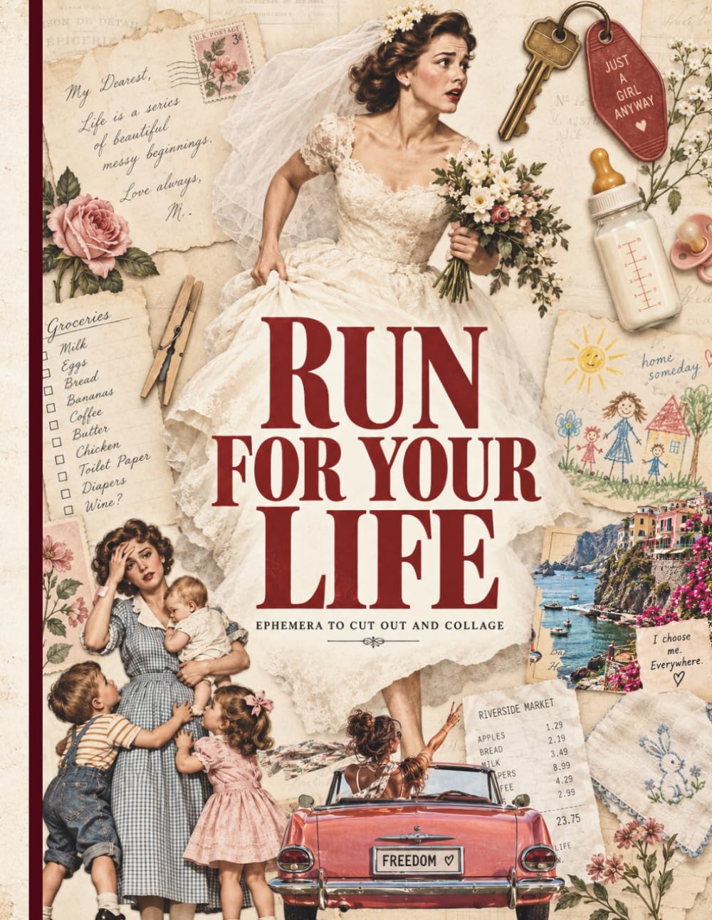 ler totalmente RUN FOR YOUR LIFE: Vintage Ephemera Cut-Outs for Healing, Reinvention for Junk Journals, Collage, Scrapbooking & Magical Paper Crafts