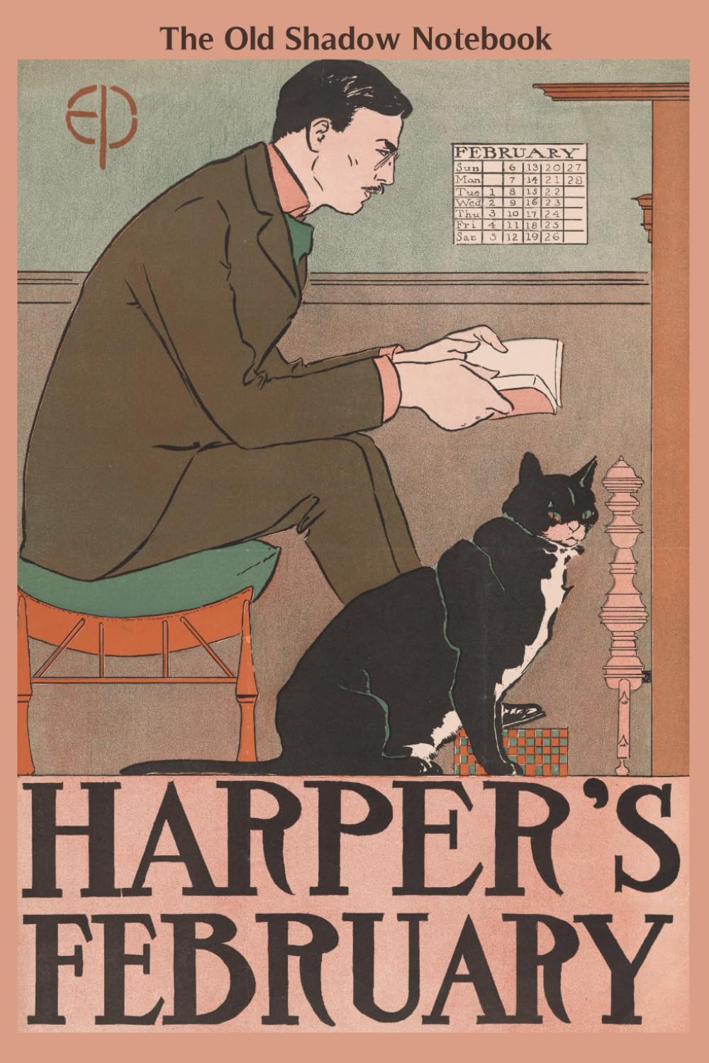 ler totalmente The Old Shadow Notebook – Self-Portrait, Harper's February by Edward Penfield, 1898: 6X9 Art gift journal with blank pages
