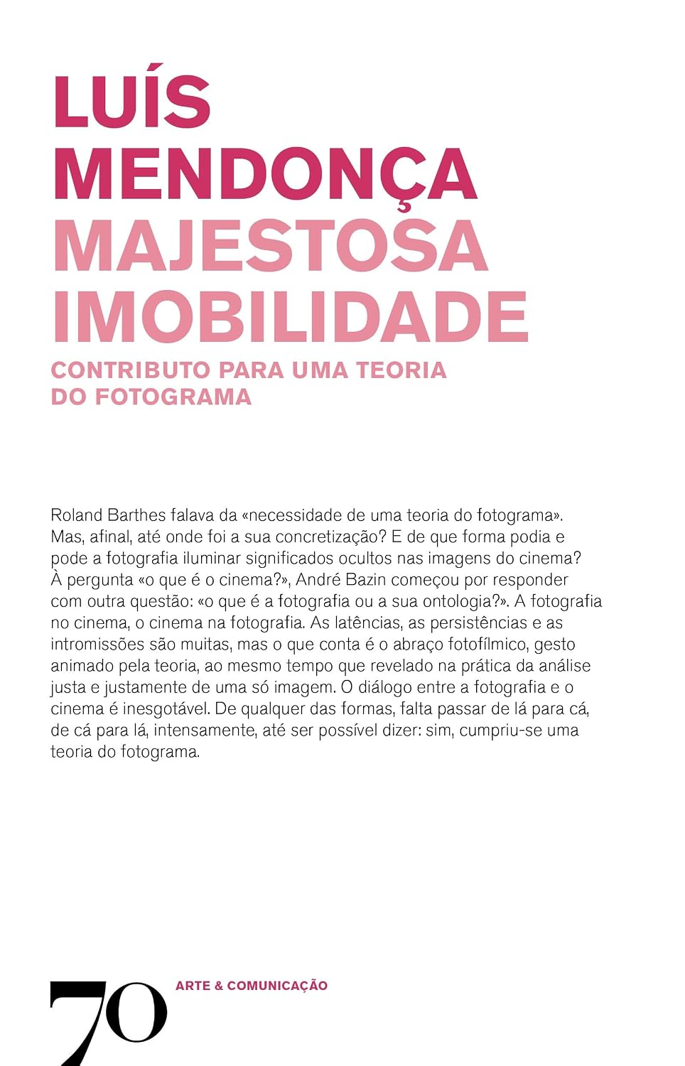 Majestosa Imobilidade: contributo para uma teoria do fotograma baixar livro de graça