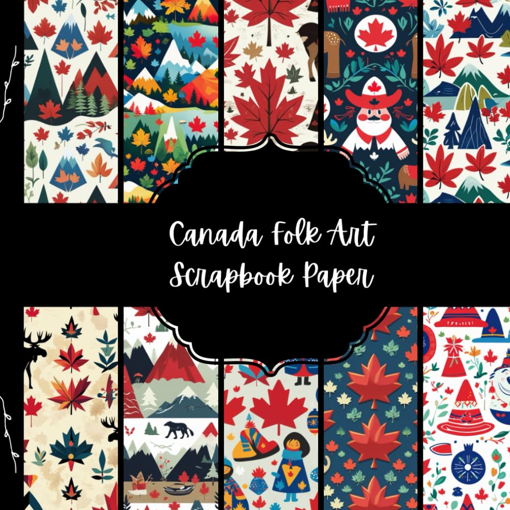 Canada Folk Art Scrapbook Paper, North American Junk Journal Paper, Travel Decorative Paper, DIY Projects, Origami, Collage Sheets, Decoupage Paper, 10 Designs, Double Sided baixar o livro de graça