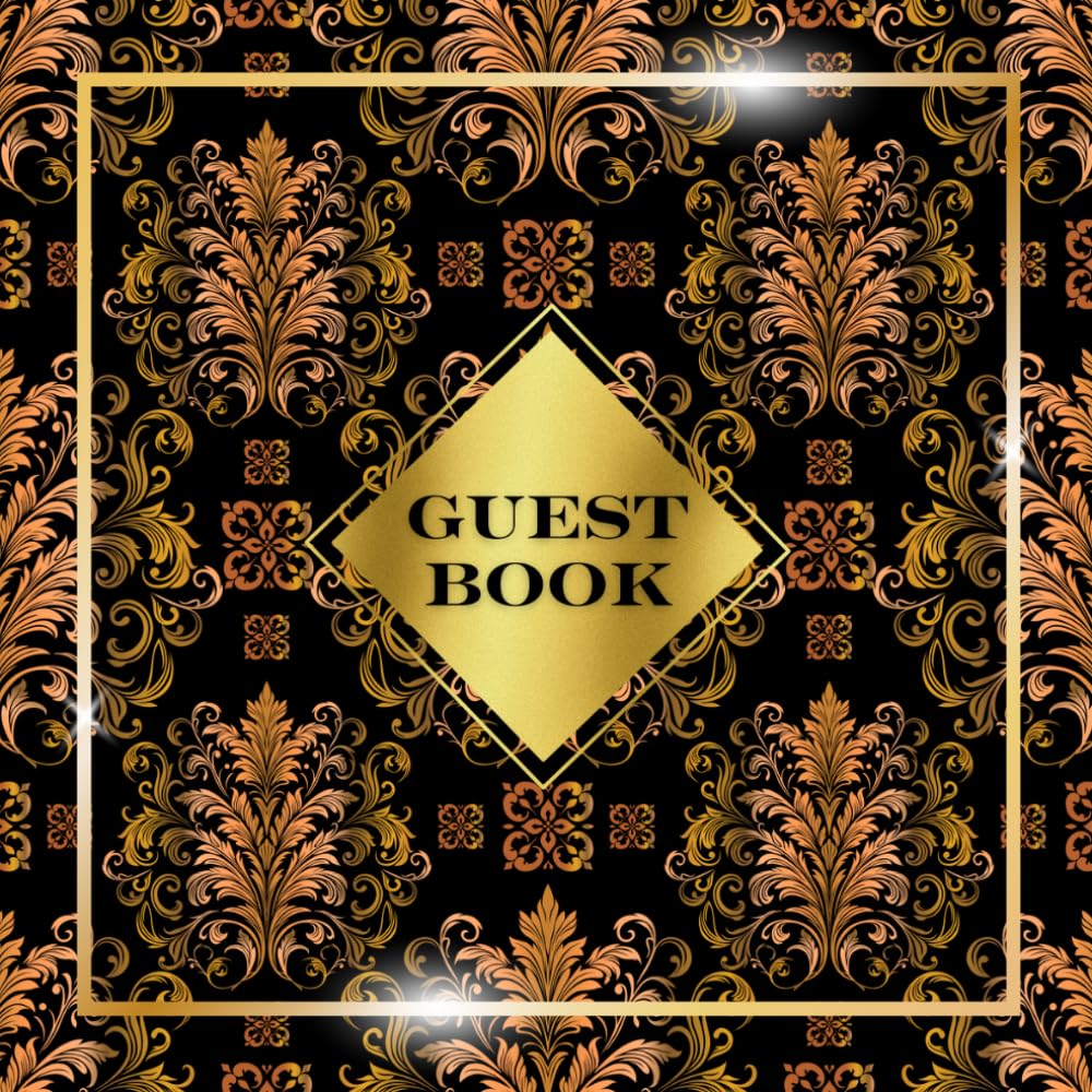 capítulo por capítulo baixar Black and Gold Damask Guest Book, Luxury, Perfect for Weddings, Birthdays, Holidays, Parties, Funerals, Parties, Remembrances, Open Houses, 8.5x8.5... for 3 guests, can record more than 280 guests