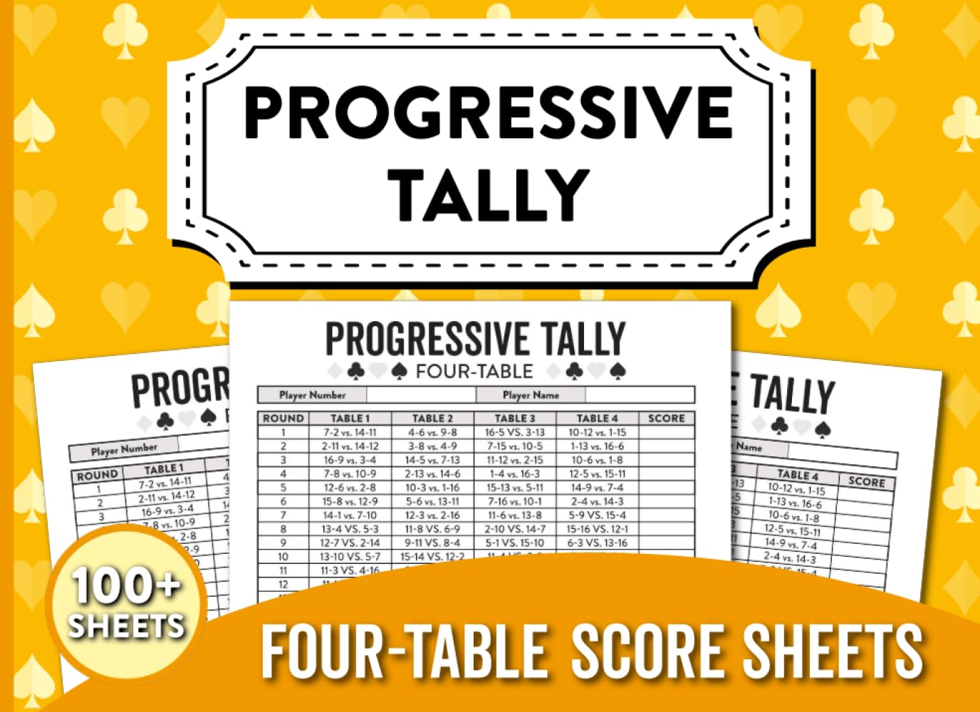 Progressive Tally Four-Table Score Sheet Book: Perfect for Progressive Card Games like Euchre and Bridge baixar livro de graça