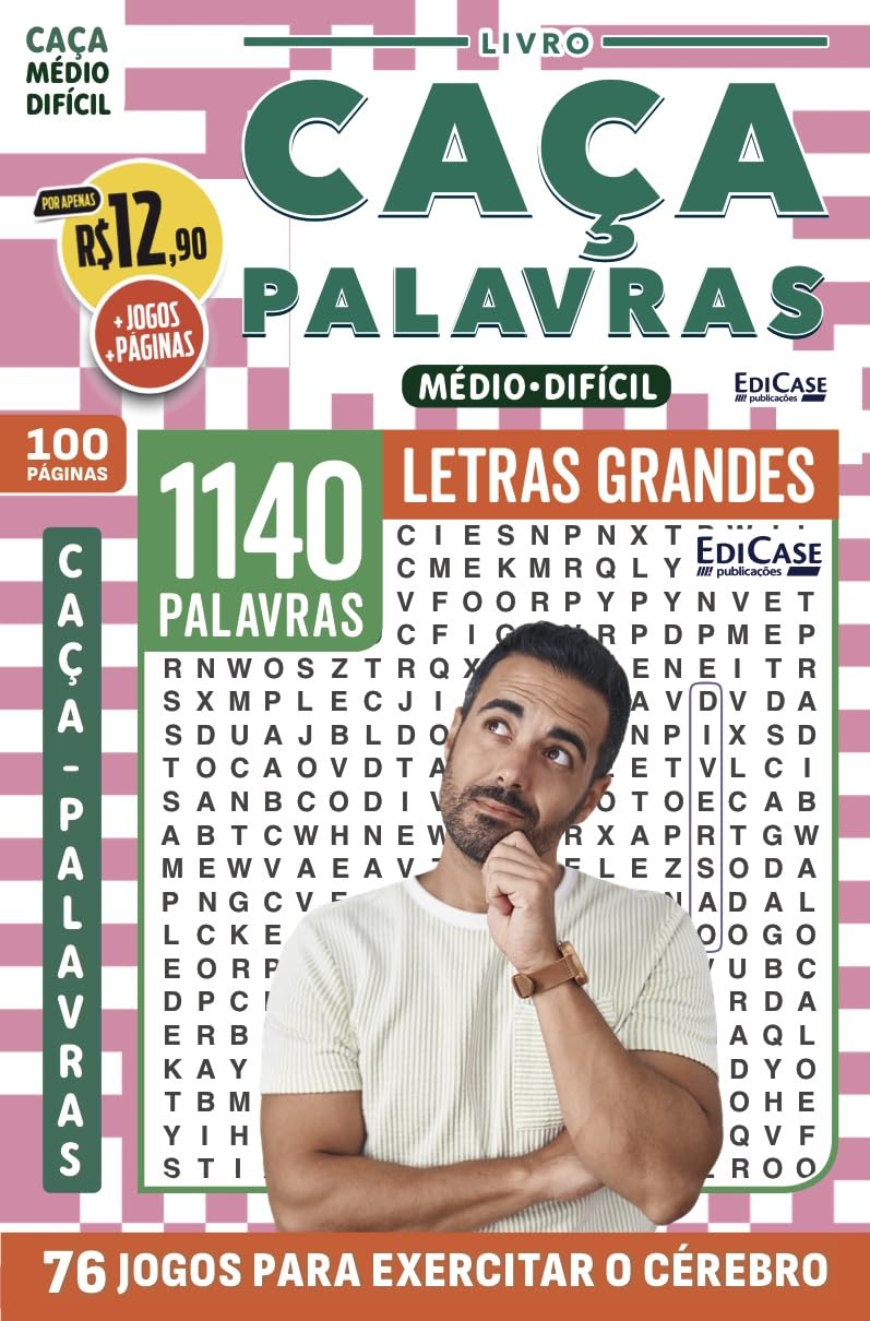 ler totalmente Livro Caça-Palavras 77 + Lápis de Brinde: Nível Médio/ Difícil - 76 Jogos para exercitar o cérebro