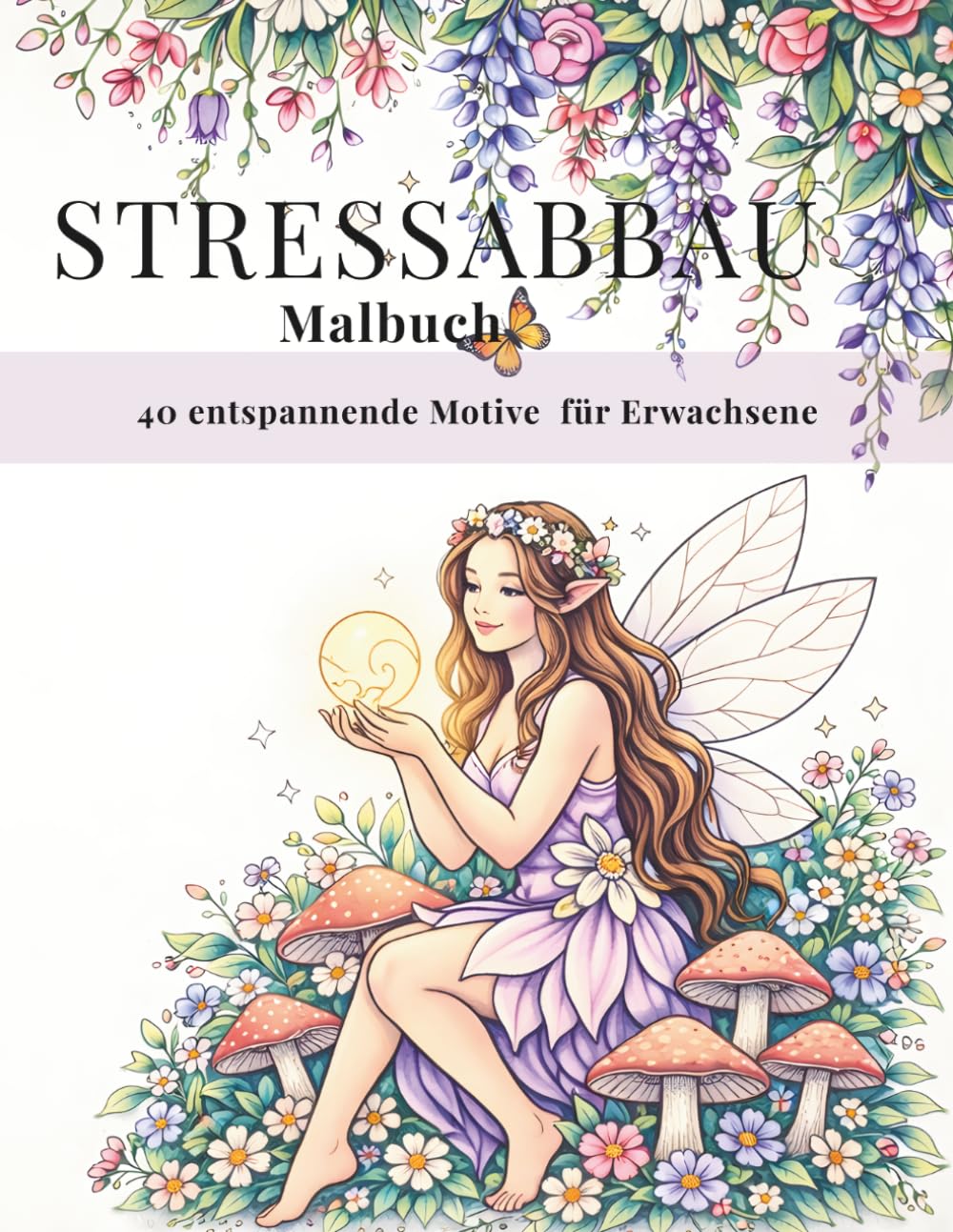 STRESSABBAU Malbuch: 40 entspannende Motive mit Feen, Blumen, Tieren und Pilzen für Erwachsene (Line Art Malbuch Kollektion) (German Edition) baixar o livro de graça