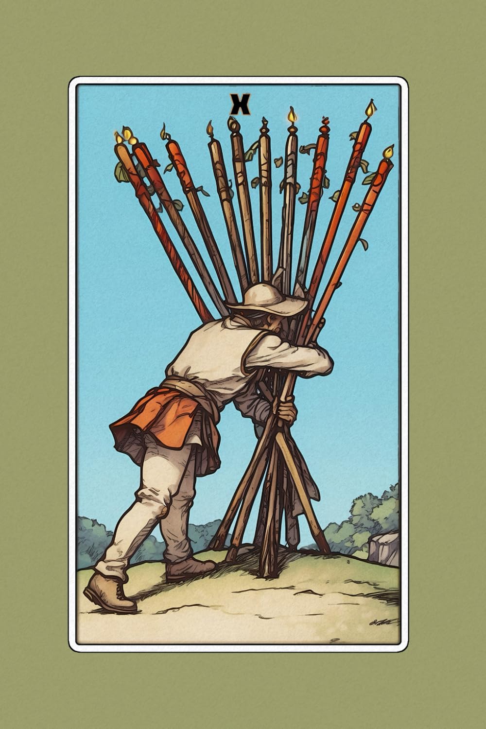 Ten of Wands - Tarot Card Notebook - Card No.36 (Color Ed.): A5 Ruled Lined Tarot Journal Diary Sketchbook Notebook - Ten of Wands (Burden and Overwhelm) baixar livro de graça