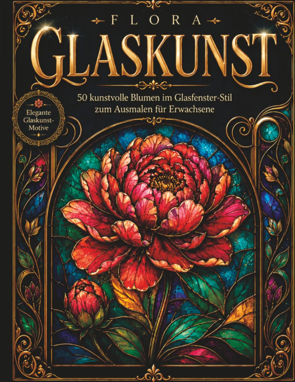 FLORA GLASKUNST: 50 detailreiche Blumenmotive im Glaskunst- und Buntglas-Stil zum Ausmalen, Entspannen und kreativen Abschalten für Erwachsene (German Edition) baixar o livro de graça