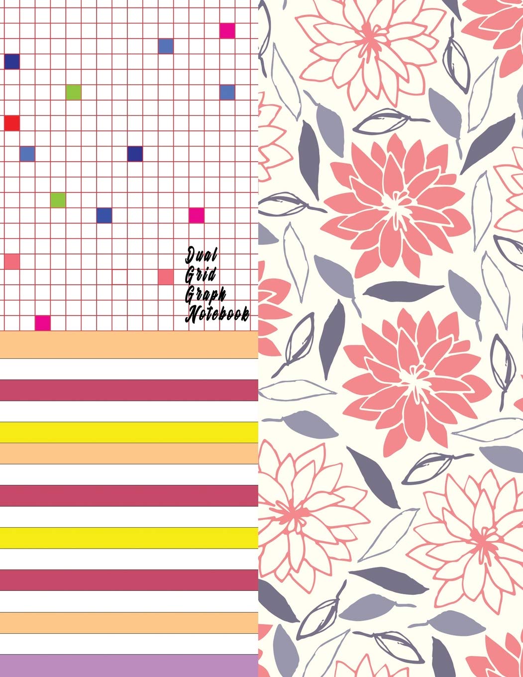 Dual Grid Graph Notebook: Colorful Soft Cover Composition Notebook Half Graph 4x4 Half Lined Paper on Same Page, Squared, Science, Maths, Lab Notebooks, Diary Practice Journal Organizer baixar livro de graça