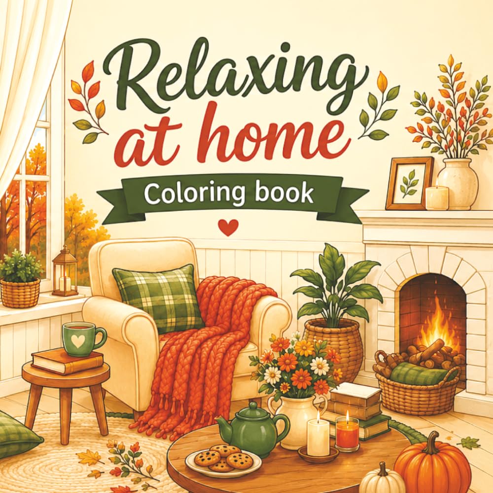 Relaxing at home: Coloring Book for Adults and Teens, 40 illustrations (home & interior design, charming reading nooks, sunlit windows, peaceful... relief, focus, relaxation) (Cozy Coloring) baixar livro de graça