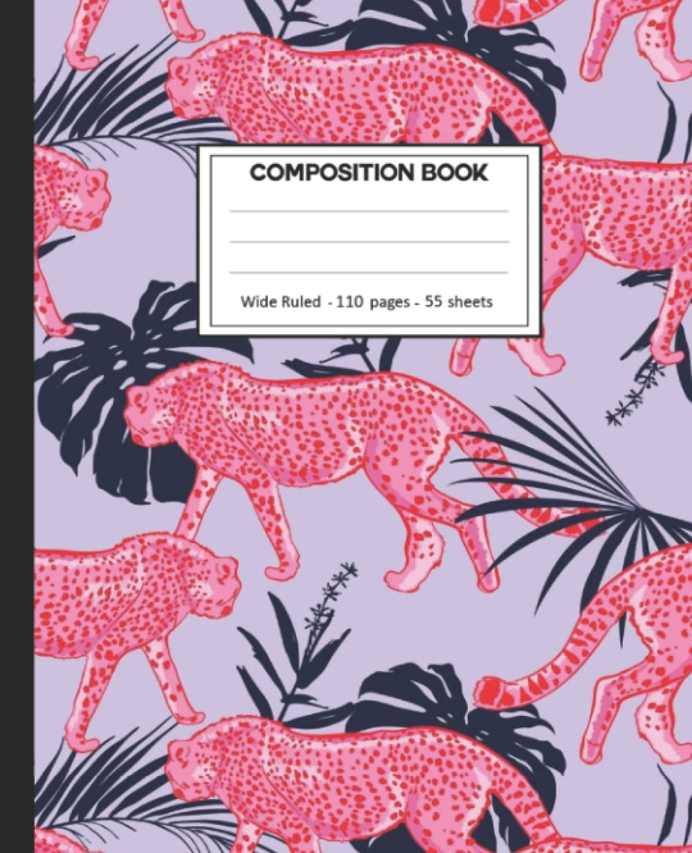 Composition Notebook: College Ruled: 110+ Lined Pages Writing Journal: Leopard on White. baixar livro de graça