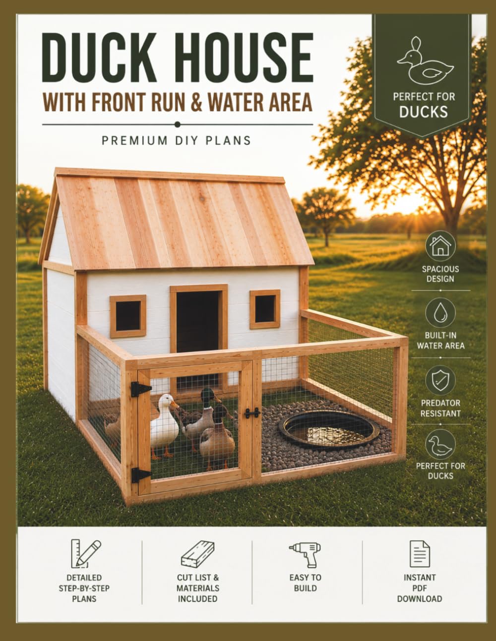Duck House With Front Run & Water Area DIY Plans: Step-by-Step Woodworking Guide with Cut List, Materials List & Building Instructions baixar livro de graça