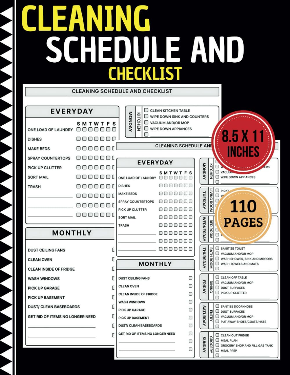 ler totalmente Cleaning Schedule and Checklist: Manage Household Cleaning Efficiently with Detailed Checklists