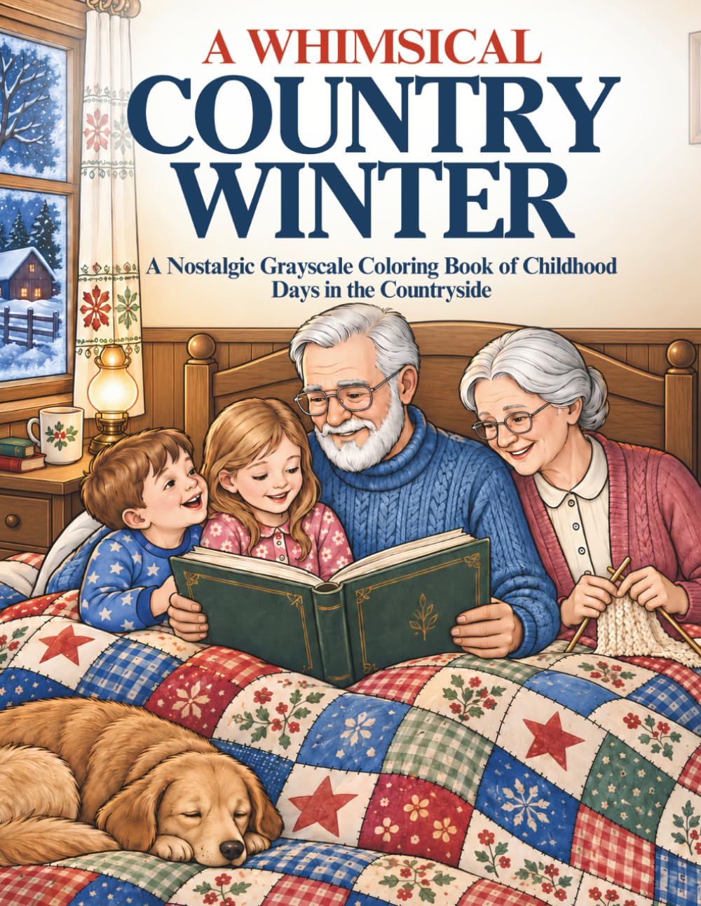 A Whimsical Country Winter: A Nostalgic Grayscale Coloring Book of Childhood Days in the Countryside baixar o livro de graça