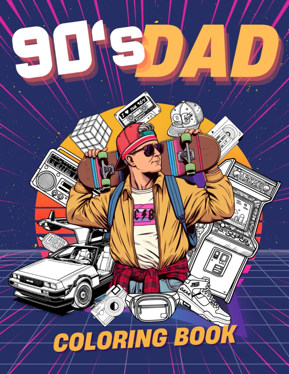 ler totalmente 90's Dad: Nostalgic Coloring Book for Cool Dads from the Vibrant Pop Decade.