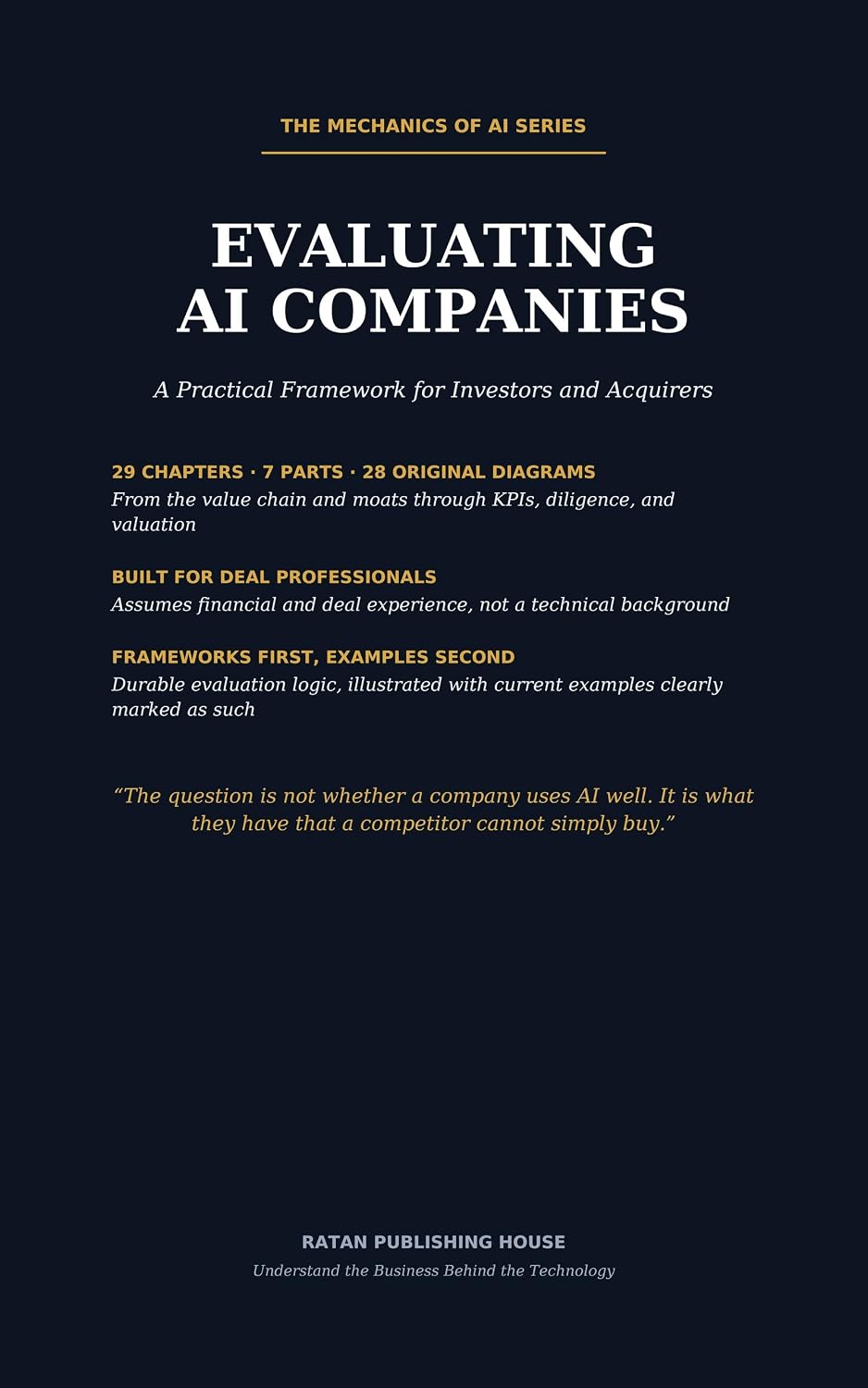 ler totalmente Evaluating AI Companies: A Practical Framework for Investors, Private Equity, Venture Capital, Corporate Development, and M&A Professionals (The Mechanics... Series Book 2) (English Edition)