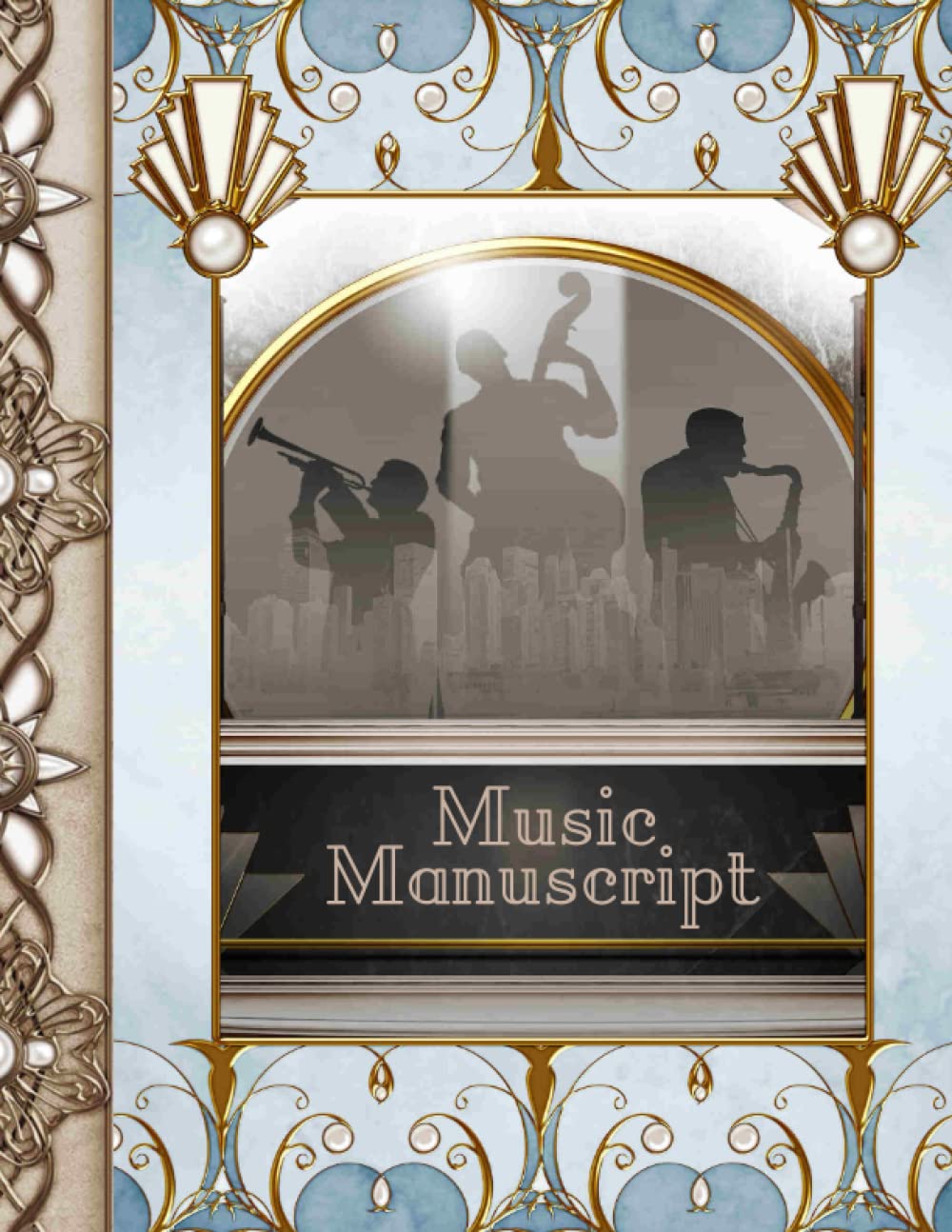 capítulo por capítulo baixar Music Manuscript: Vintage Art Deco 1920s Score Designer Blank Sheet Music Book Notebook Journal - 12 Staves on 120 Pages - Perfect Gift for Musicians and Songwriters - Big Band Edition
