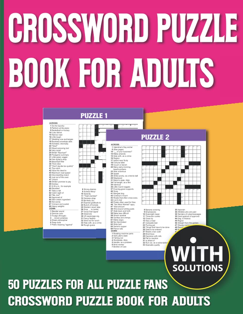ler totalmente Crossword Puzzle Book For Adults: Every Level From Warm-Up To Difficult Brain Game With Solutions of Puzzles