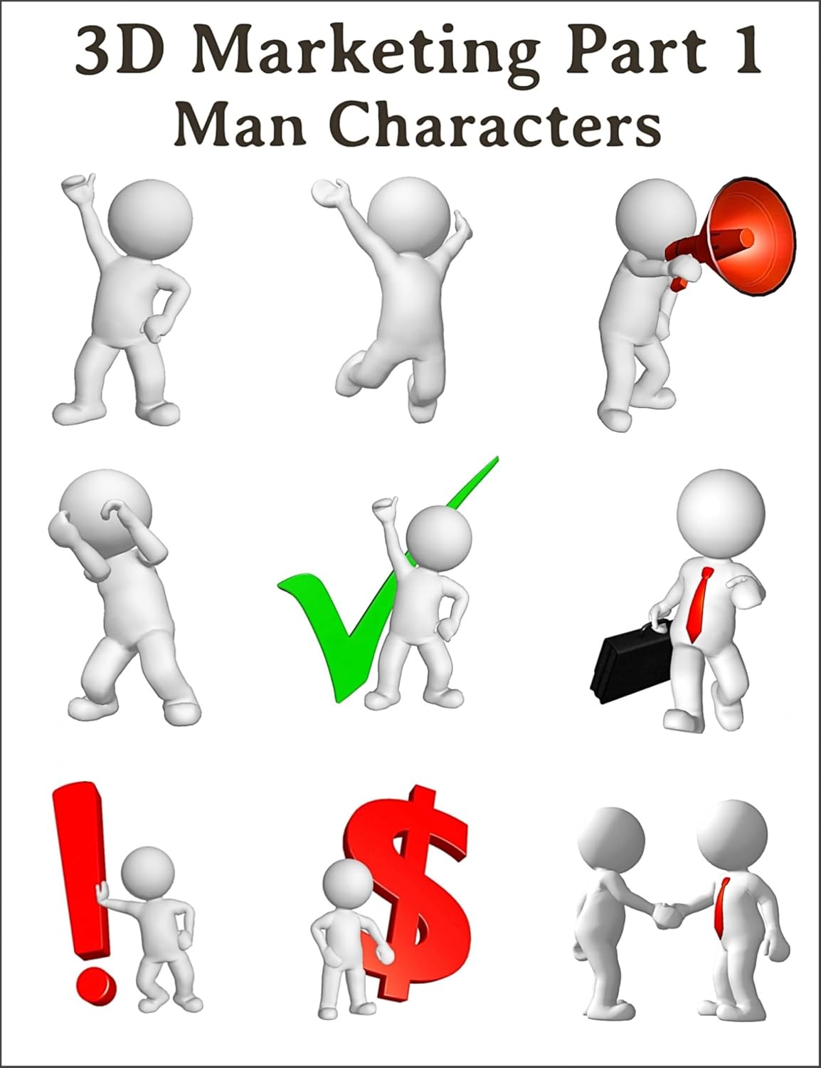 ler totalmente 3D Marketing Part 1 Man Characters.: 107 tolle 3D Vermarktungs Charaktere Motiv: Männer. (German Edition)