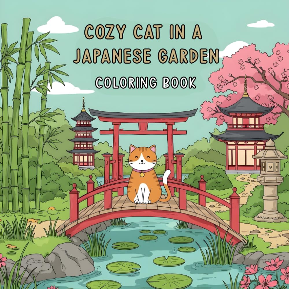 capítulo por capítulo baixar Cozy cat in a Japanese garden: Cute and Comfy Coloring Book for Adults and Kids Featuring a miniature and idealized cats in Green Spaces for Mindfulness and Relaxation