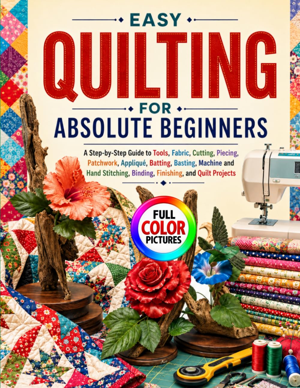 capítulo por capítulo baixar Easy Quilting for Absolute Beginners: A Step-by-Step Guide to Tools, Fabric, Cutting, Piecing, Patchwork, Appliqué, Batting, Basting, Machine and Hand Stitching, Binding, Finishing, and Quilt Projects